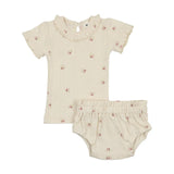 Bonjoy Printed Pointelle Bloomer Set - Ivory Bouquet