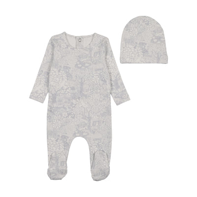 Bee & Dee Botanical Footie And Beanie - Crisp Blue