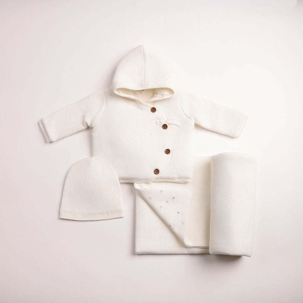 Bee & Dee Boutique Delicata Knit Jacket Set - Linen Boys