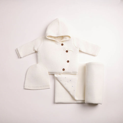 Bee & Dee Boutique Delicata Knit Jacket Set - Linen Boys