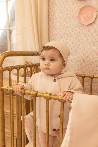 Bee & Dee Boutique Delicata Knit Jacket And Hat - Mauve