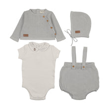 Load image into Gallery viewer, Bee &amp; Dee Leather Detail Knit Outfit - Dusty Blue