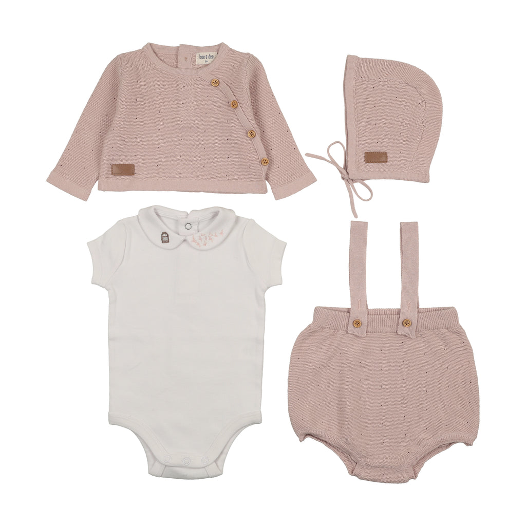 Bee & Dee Leather Detail Knit Outfit - Muted Pink