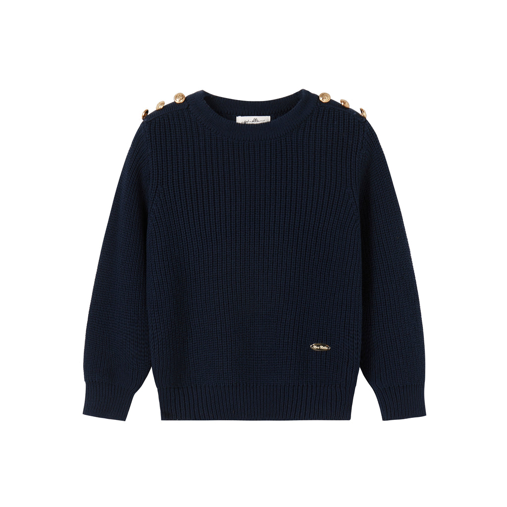 Nou Nelle Boys Chunky Sweater - Navy