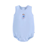 Mini Label Boys Fisherman Romper - Light Blue