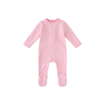 Mini Label Girls Bright Floral Print Footie - Pink