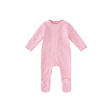 Mini Label Girls Bright Floral Print Footie - Pink