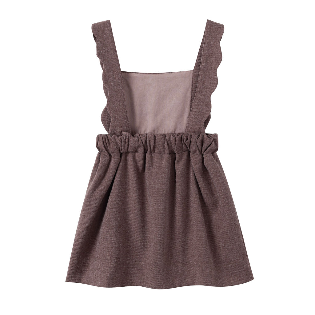NouNelle Brown Scallop Jumper And Pinstripe Shirt Set