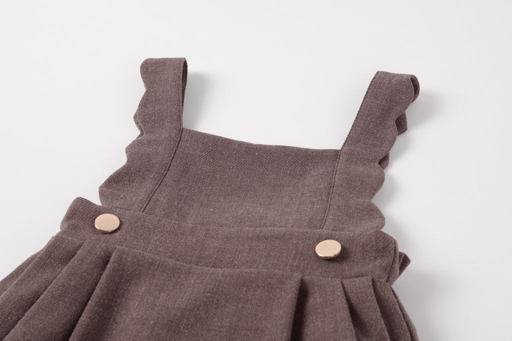 NouNelle Brown Scallop Jumper And Pinstripe Shirt Set