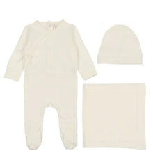 Load image into Gallery viewer, Lil Legs Brushed Cotton Wrapover 3PC Set - Winter White