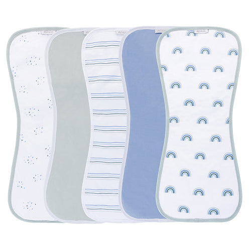 Ely's & Co Contoured Reversible Burp Cloths - Blue Rainbow