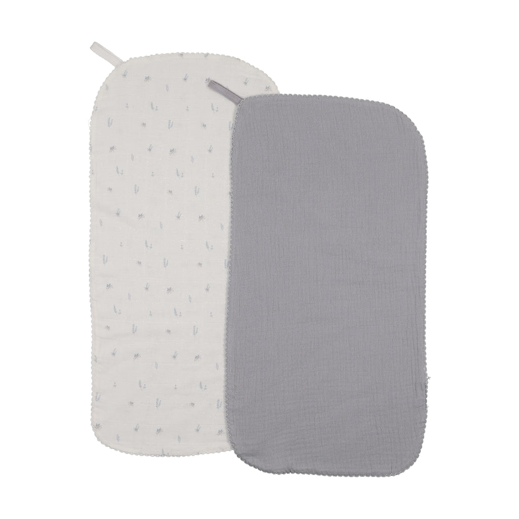 Bee & Dee Burp Cloths (Set Of 2) - Dusty Blue