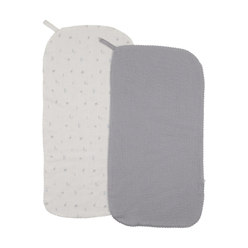 Bee & Dee Burp Cloths (Set Of 2) - Dusty Blue