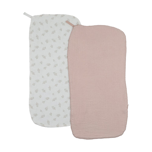 Bee & Dee Burp Cloths (Set Of 2) - Pink Toast