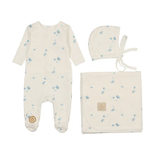 Load image into Gallery viewer, Mon Tresor Butterfly Bliss Layette Set - Ivory &amp; Blue