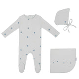 Mini Label Embroidered Leaf Layette Set