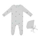 Mini Label Embroidered Leaf Footie And Hat