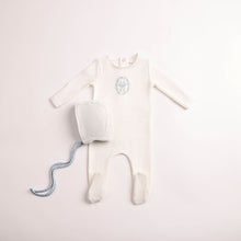 Load image into Gallery viewer, Bee &amp; Dee Boys Butterfly Motif Footie And Bonnet - Chalk White