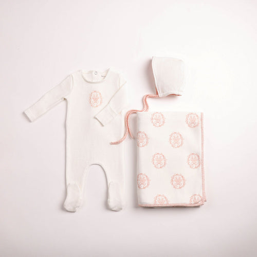 Bee & Dee Girls Butterfly Motif Layette Set - Chalk White