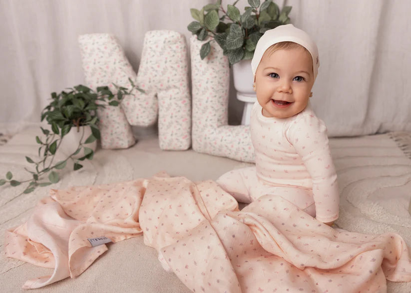 Mini Label Butterfly All Over Print Layette Set - Pink