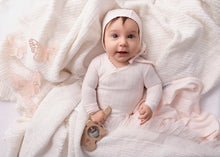 Load image into Gallery viewer, Mini Label Pointelle Butterfly Wrapover Footie And Hat - Pink