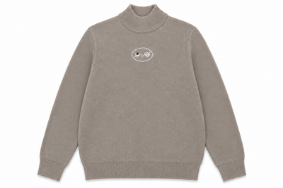 Calla Lili Girls Sweater With Cross Stitch - Taupe