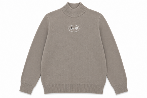 Calla Lili Girls Sweater With Cross Stitch - Taupe