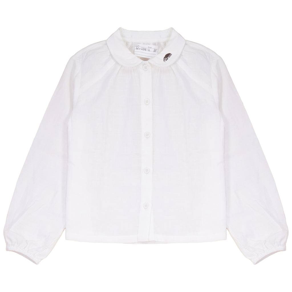 Calla Lili Boys Shirt With Embroidery - Cream/Brown