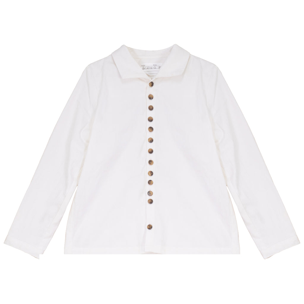 Calla Lili Boys Shirt With Buttons - Cream