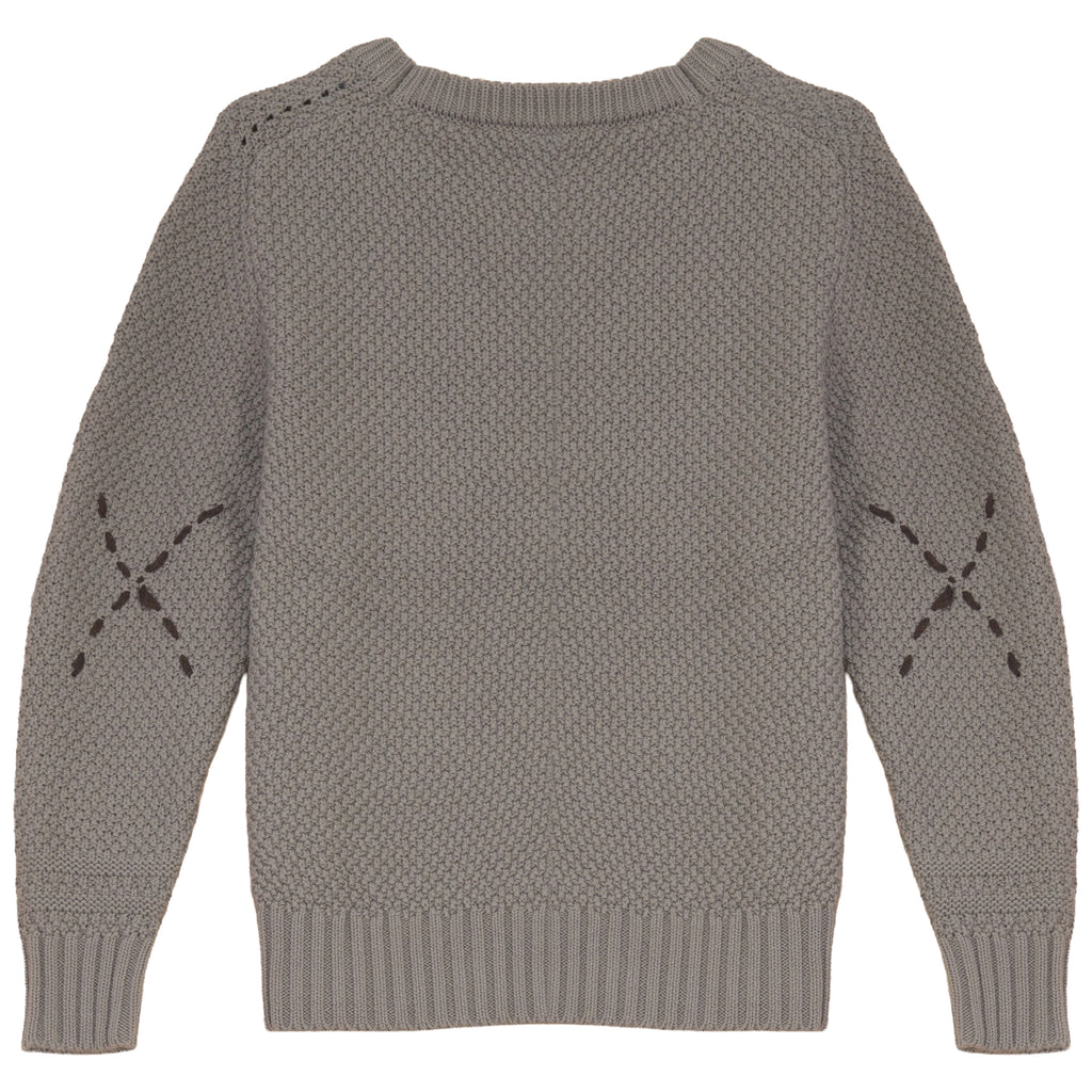 Calla Lili Boys Knit Round Neck Sweater - Taupe