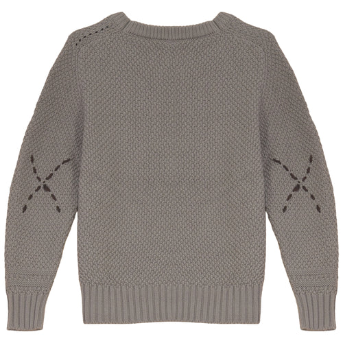 Calla Lili Boys Knit Round Neck Sweater - Taupe