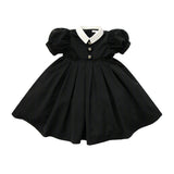 Coco Blanc Black Taffeta Dress - Short Sleeves