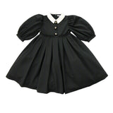 Coco Blanc Black Taffeta Dress - 3/4 Sleeves