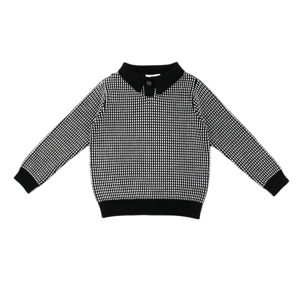 Coco Blanc Boys Collared Sweater