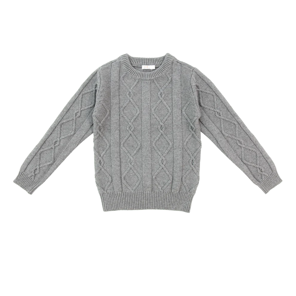 Coco Blanc Diamond Crew Sweater - Grey