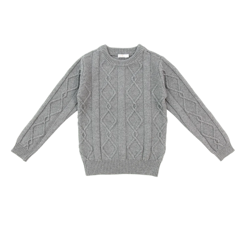 Coco Blanc Diamond Crew Sweater - Grey