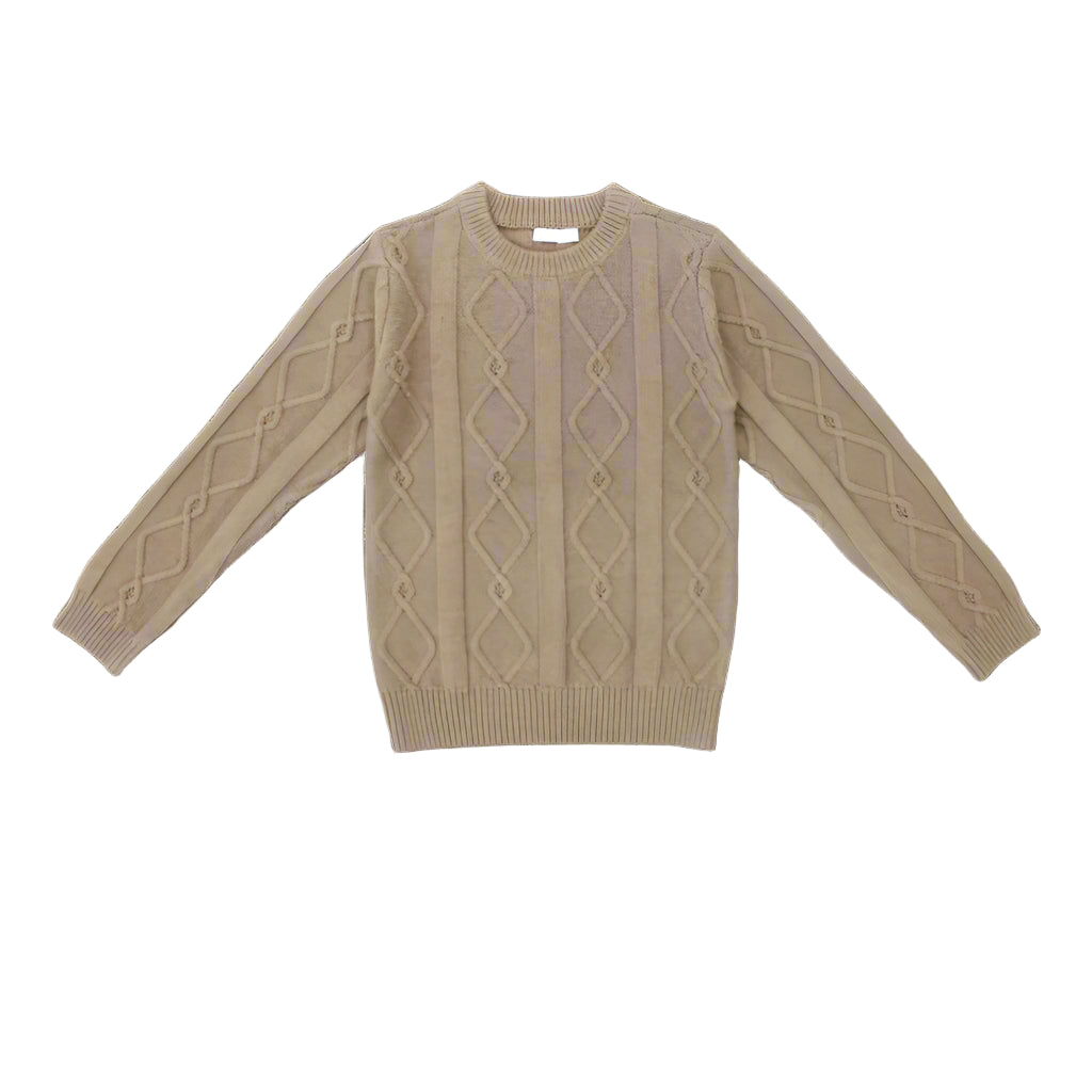 Coco Blanc Diamond Crew Sweater - Mocha
