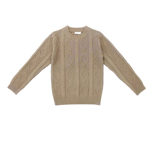 Coco Blanc Diamond Crew Sweater - Mocha