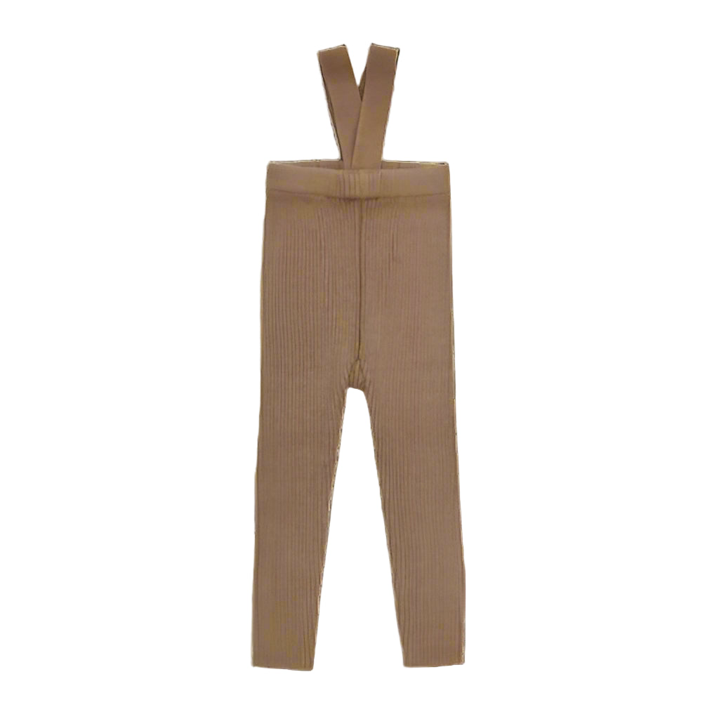 Coco Blanc Knit Suspender Leggings - Mocha