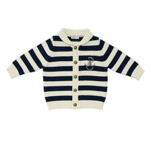 Load image into Gallery viewer, Coco Blanc Shawl Collar Sweater - Navy/Cream