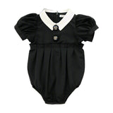 Coco Blanc Black Taffeta Romper