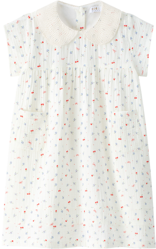 Coco Blanc Short Sleeve Cherry Gauze Dress