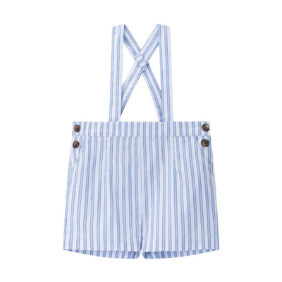 Coco Blanc Striped Suspender Shorts