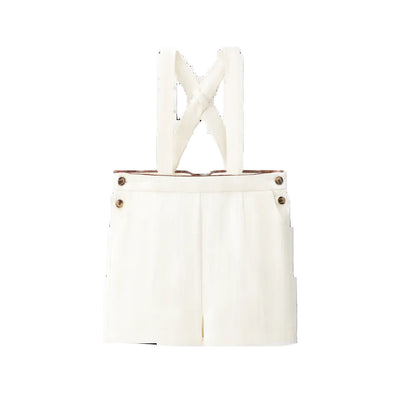 Coco Blanc Cream Suspender Shorts