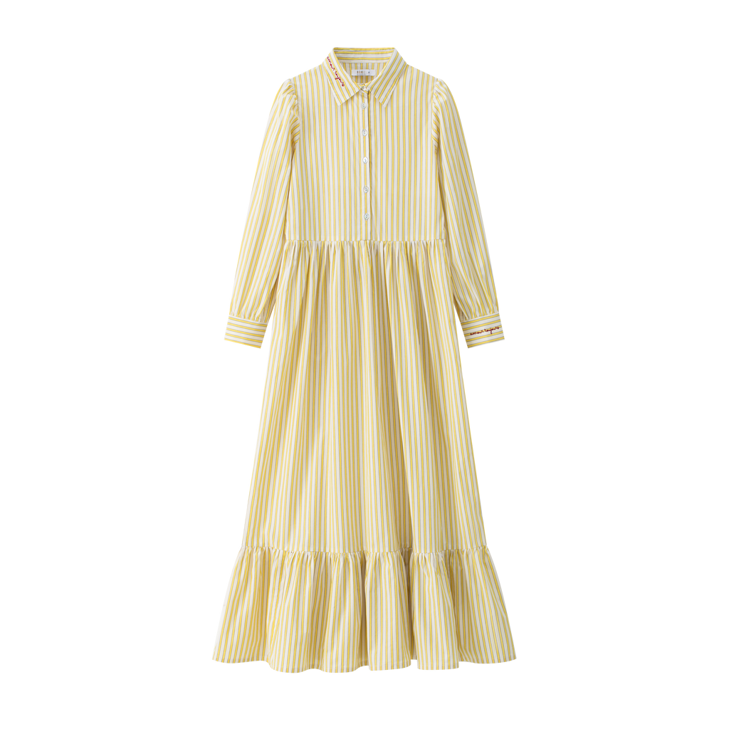 Coco Blanc Shirt Dress - Striped Yellow