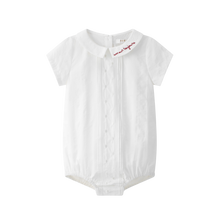 Load image into Gallery viewer, Coco Blanc Boy Peter Pan Romper - White