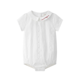 Coco Blanc Boy Peter Pan Romper - White