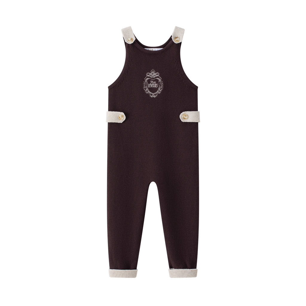 Coco Blanc Knit Long Romper And Mockneck Set - Burgundy