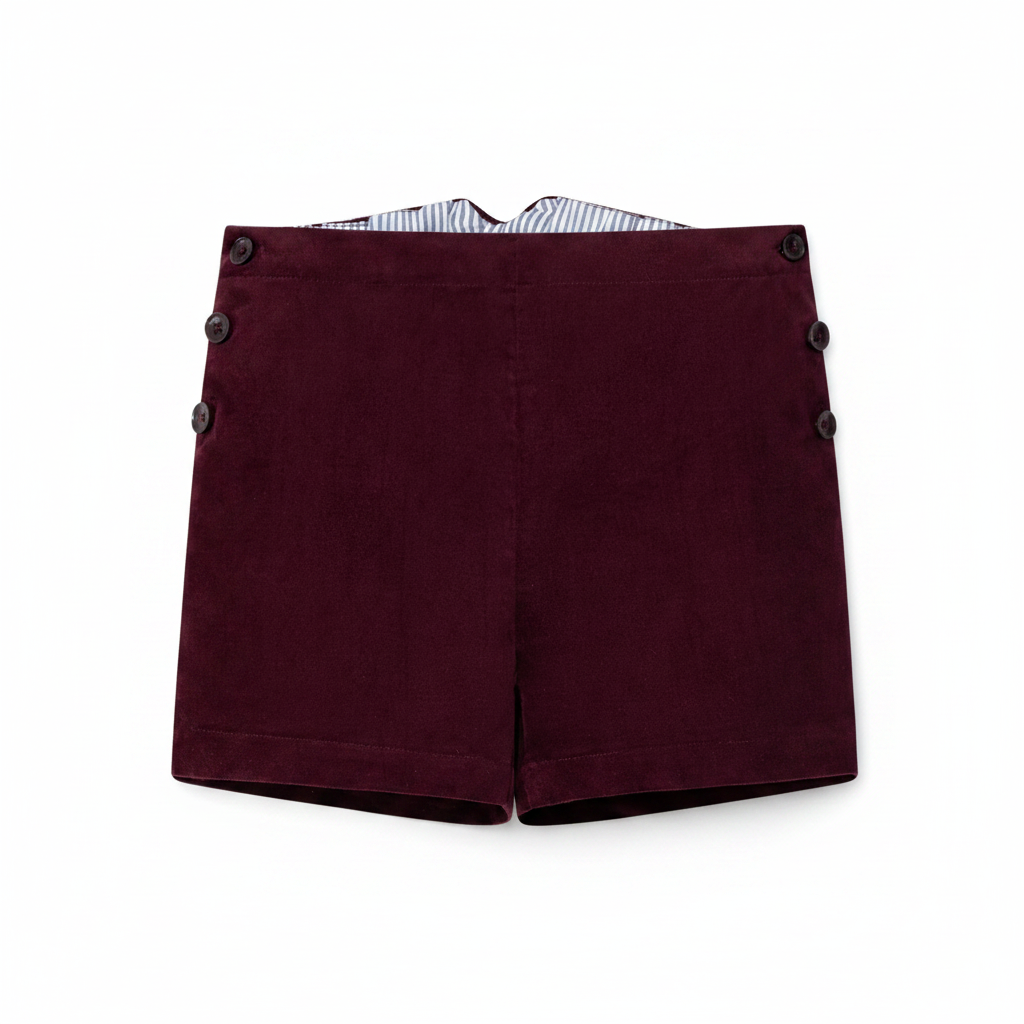 Coco Blanc Double Breasted Shorts - Burgundy