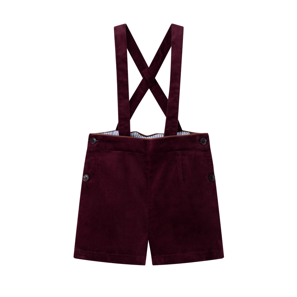 Coco Blanc Suspender Shorts - Burgundy